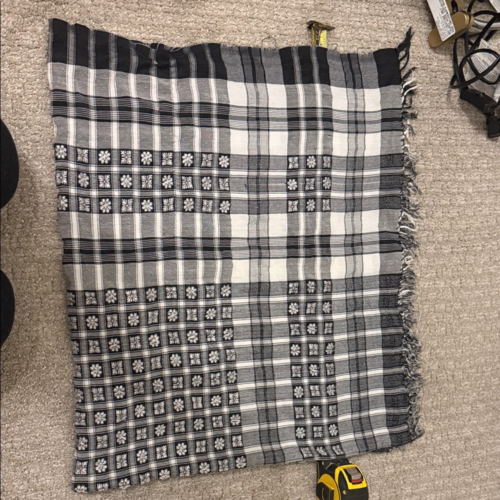 Black and White Plaid Scarf